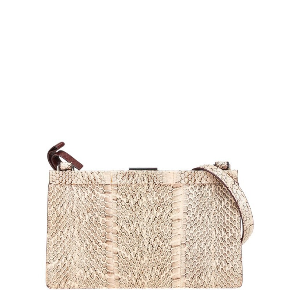 Miu Miu Rion Hobo Shoulder Bag Beige Tan Python Leather
